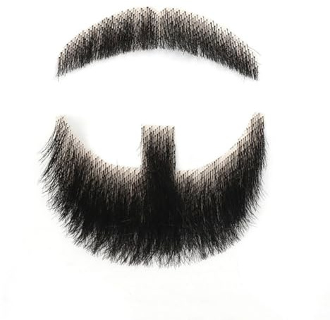 Glue Lace Beard Hand Made Real Hair Mustache Fake Beard For GentleMen Seamless Fake Beards HX05