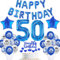 Blau Luftballon 50. Geburtstag mann deko Folienballon 50 Geburtstags mann party dekorationen happy Birthday Girlande Banner Blau Geburtstagsdeko 50 jahre mann Ballon deko 50. Geburtstag Männer