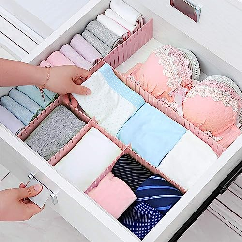 YKKJ 8 Stück Schubladenraster Fachteiler ,Schubladen Trennsystem ,Kunststoff Schubladentrenner Verstellbar Schubladen DIY Schreibtisch Organizer für Schrank Unterwäsche Socken Schubladeneinsätze