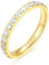 Zakk Eternity Ring 3mm Damen Ewigkeitsringe Titan Verlobungsringe Eheringe Trauringe Memoirering mit Zirkonia Silber Gold Rosegold (Gelbgold-halb Zirkonia, 57 (18.1)