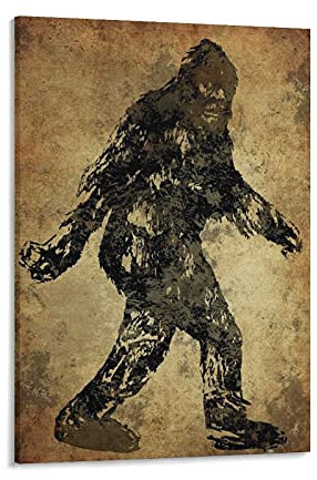 GNKIO Art Posters. Bigfoot Sasquatch, Portrait in Papyrus. Leinwand Kunst Poster und Wand Kunst Bild Druck Moderne Familie Schlafzimmer Dekor Poster 24x36inch(60x90cm)