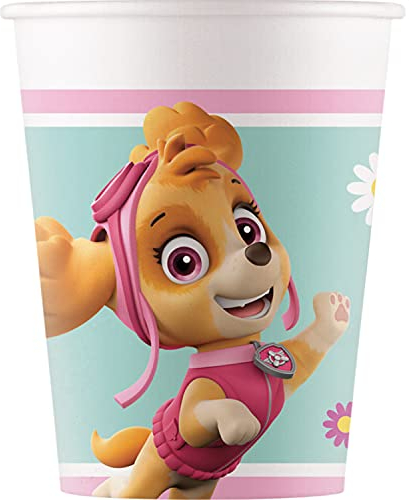 Procos 93477 Lot de 8 gobelets jetables en papier pour fête Paw Patrol Skye and Everst 200 ml