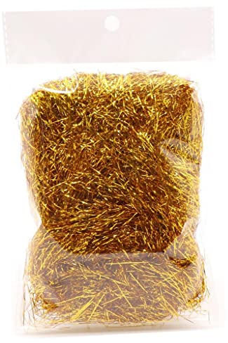 Oshhni Buntes Feines Shred Schredderpapier für Lametta Geschenkkorb Liefert Dekor Zubehör, Gold
