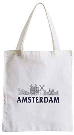 Fabulous Große Einkaufstasche Tragetasche Amsterdam Minimalist Reisen Niederlande Tourismus