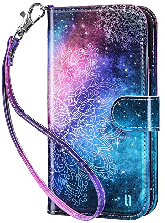 ULAK for iPhone 13 Case Wallet with Card Holder, Mandala | [RFID Blocking] Flip Cover with Kickstand PU Leather + TPU Bumper Full Protective Phone Case for iPhone 13 6.1 inch