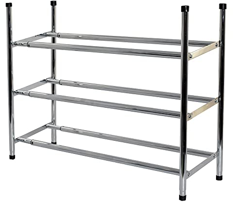 MAXELLPOWER Zapatero, Organizador Zapatos, metalico 3 baldas, estanteria Zapatos, Entrada recibidor, con Estilo y Elegancia 62x23x51cm (3 BALDAS)