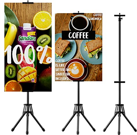 EBLIKI Posterständer für die Präsentation – Boden-Postertafel-Halter, Posterständer, einziehbarer Bannerständer, Outdoor-Schilderhalter, doppelseitiges Stativ, Höhe bis zu 203,2 cm