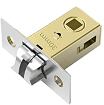 Qrity 30mm Tubular Latch, Mute Door Sprung Latch with Stainless Steel Panel, for Internal Doors, Lever Door Handles