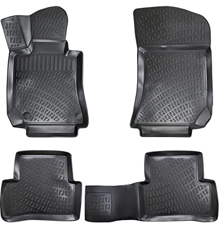 Matnamis 3D Auto Gummimatten Set für Mercedes E-Klasse W212 Baujahr 2009-2016 Passgenaue Fußmatten 4-teilig Geruchlos Antirutschmatten Auto PKW-Fußraummatten Extra hoher Schwarz