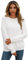 HEYPORK Damen Herbst Winter Warm Bequem Pullover Casual Mode Strickjacke Strickpullover Frauen Herbst/Winter Plüsch Pullover Einfarbig Langarm Rundhals Strickpullover(Weiß, S)
