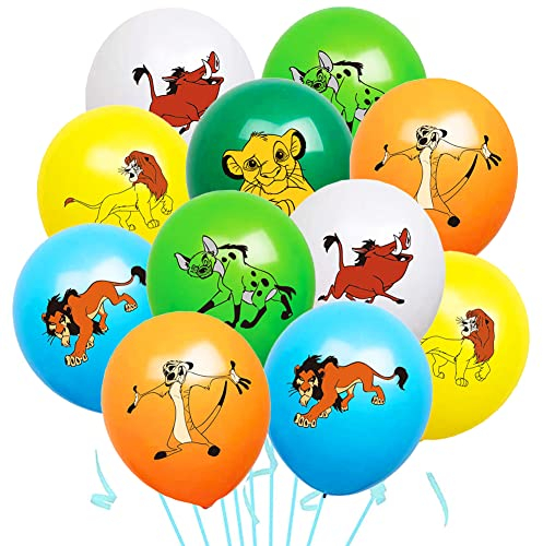 48 Stück Löwen Luftballons Party Geburtstag Deko,12 Zoll Baby Löwen Luftballons Wald TierLatex Ballon für Mädchen Kindergeburtstag Party Dekoration Partyzubehör