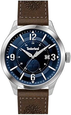 Timberland Blake Herren Armbanduhr mit einem Band aus Edelstahl und Leder, Farbe: Braun, Maße: 46X53mm, TDWGB0011301