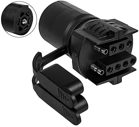 FajerminArt Trailer Light Adapter,Trailer Plug Adapter 7 Pin to 4 Pin/5 Pin Connector, 12V Trailer Adapter 7 Poles Flat Blade to 4 Round PIN and 5 Round PIN 2-in-1, Weatherproof