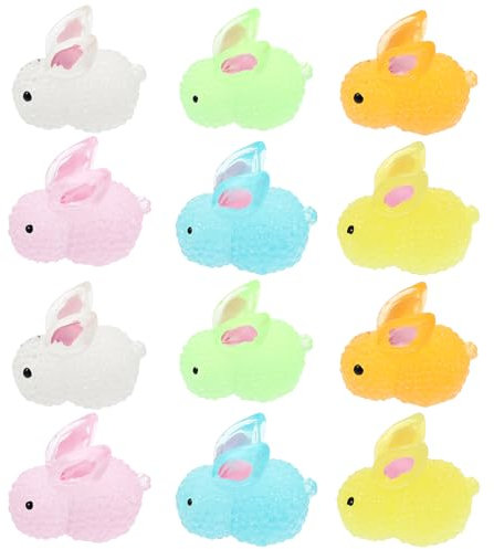 YARNOW 12 Pièces Résine Translucide Lapin Lumineux Livres De Table Décor Jouets De Bureau Jouets De Bureau Figurines De Lapin De Dessin Animé Figurines Miniatures De Lapin Décor De Lapin