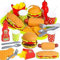 DERAYEE Hamburger Jouet, Groupe Nourriture Jouet Dinette Enfant Aliments pour Garçon Fille, Cadeau Éducatif