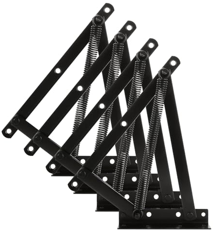 CYEER Lot de 4 Charniere Relevable - CharnièRe à Ressort- Charniere Invisible - Ferrure à ressort - Charnières pliables - Pour chaises longues pliantes, clapets, tatami, armoire
