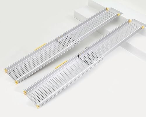Aluminium Teleskoprampen - Länge 137 bis 244 cm - Teleskopische Rollstuhlrampen, 2X schienenrampen bis 275 kg