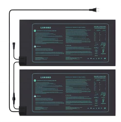 Luxbird 2 Pack Daisy Chain Seedling Heat Mats for Indoor Plants, 10 x 20.75 Waterproof Plant Heating Pad, 21W for Seed Starting, Germination, Hydroponics, Brewing, Breeding, Greenhouses