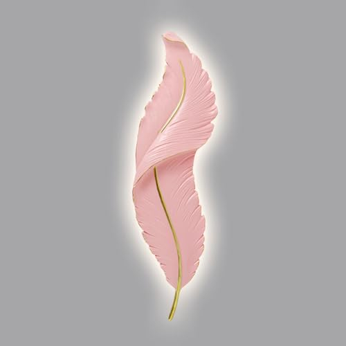 Jadssox Moderne Feder-Wandleuchte, LED-Wandleuchte, kreative Wandleuchte im Feder-Design, Wandleuchte aus Kunstharz mit 3 Farbtemperaturen für Schlafzimmer, Wohnzimmer, Flur, Eingang