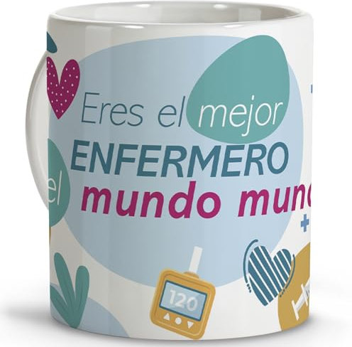 Tazas de café originales. Tazas originales para regalar. Regalos originales para enfermeras. Tazas personalizadas. Taza cerámica 330 ml.