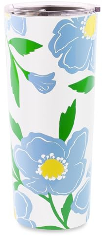 Kate Spade New York Große isolierte Kaffeetasse mit Deckel, doppelwandiger Edelstahlbecher, 680 ml, Sonnenschein-Blumenmuster, 244933