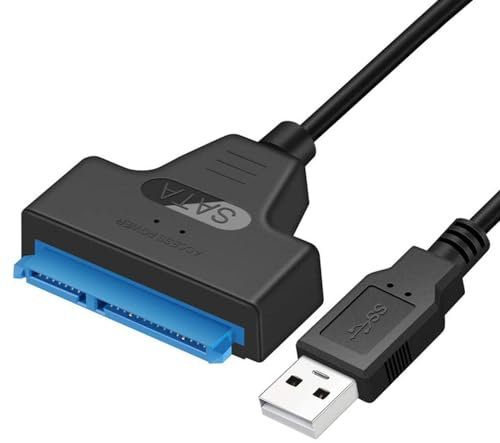 REY Cable Adaptador USB 3.0 a Sata 22 Pines 2,5 Disco Duro SSD