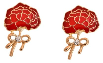 SHERCHPRY 2St brosche frauengeschenk brooch pin Christmas Brooch Alloy Brooch Nelke Anstecknadel Blumennadel Brustklammer für Frauen Legierung Kleidung Brustclip Fräulein rot