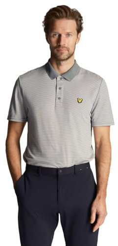 Lyle & Scott Mens Light Microstripe Polo Shirt - Iron Blue/Club Blue - M