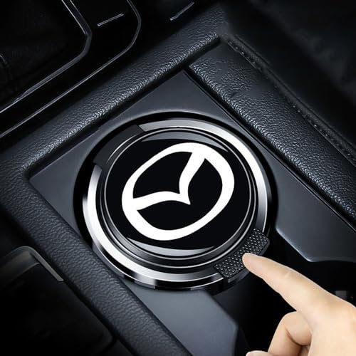 NURCIX Auto Aschenbecher,Für Mazda 3 5 6 CX-3 CX-30 CX-5 CX-7 CX-8 CX-9 MX-5 Tragbarer Fahrzeug Aschenbecher Rauchfreien Aschenbecher,Mit Deckel Geruchsdicht