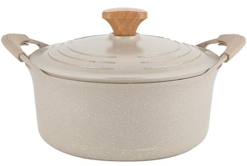 FLORINA Pentola Induzione in Alluminio OSLO (4,3 l) I 24 cm di Diametro I Rivestimento Antiaderente in Ceramica I Manico Ergonomico | Pentola Adatta per Piani Cottura a Induzione, a Gas e Elettrici