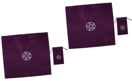 ibasenice 2sätze Tarot Divination Tischdecke Altar Tuch Für Wahrsagung Five-Point Star Design rutschfeste Unterseite Kreative Tischdekoration Für Tarot-Spiele Und Zeremonien