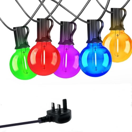 ZOMELIT Outdoor String Lights Mains Powered, Festoon Lights Outdoor 35FT 15+3 G40 LED Bulbs, Garden Lights Mains Powered Shatterproof Waterproof for Garden Patio Pergola Balcony Party Wedding etc.