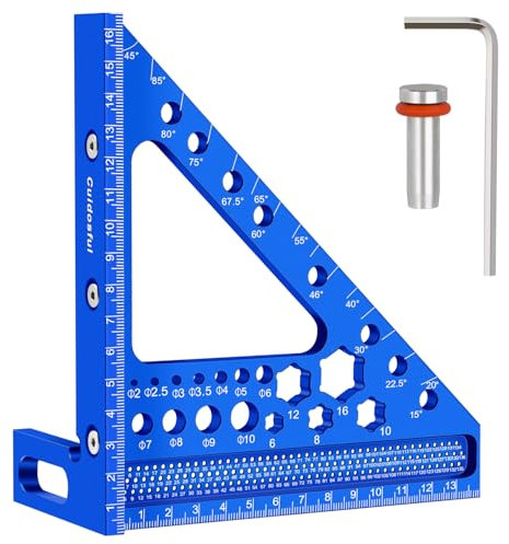 3D Gehrungswinkel für Holzbearbeitung – Präzises Messwerkzeug aus Aluminiumlegierung, Winkelmesser 15–90 Grad, Holzbearbeitungslineal für Tischler, Ingenieure & DIY, vielseitig einsetzbar