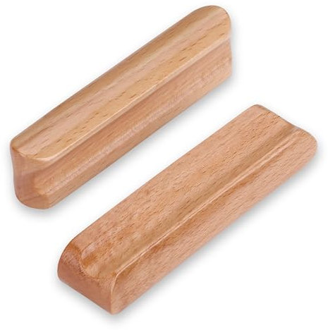 SYZOW 6 Stück Schrankgriffe Holz，Holzgriffe für Schränke, Lochabstand 64 mm, für Küchenmöbel Schubladen und Holzgriffe Kommode