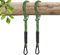 WWFFEN Schaukel Befestigung Seil,Hängematten Hängesessel Aufhängung Set Befestigung,Seil mit Karabiner Für Outdoor-Baumschaukel Spielplatz Schaukelaufhängung(2 Stück, 154 cm, Grün)