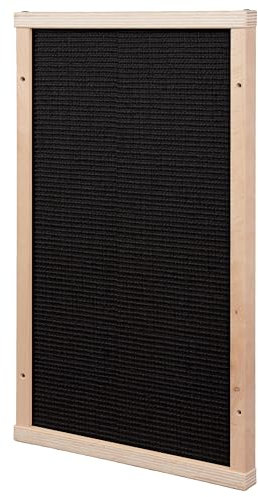 Kratzbaumland Premium-Kratzbrett aus Buchenholz mit austauschbarem Sisalteppich, nachhaltig, wandmontage für Katzen, extrabreit (70 cm - Sisal Schwarz)
