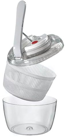 CLOVE Premium Salad Spinner Small 3L for 2 People Small Salad Dryer Herb Spnnier 3qt for 1 Person 21 * 21 * 15cm Salad Washer with Metal Leveler Mechanism Easy to Use Robust Thick Body