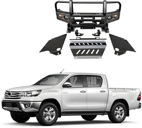 OZTSR Pare-Chocs Avant Robuste Tout-Terrain 4x4 de Rechange Compatible avec Toyota Hilux 2005-2011 Pare-Chocs et Pare-Chocs Delantero en Acier Robuste for treuil Manuel Ranch Conçu for Une durabilité