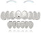 SSyang 18K Hip Hop Teeth Grills für den Mund, Zahnspange Dekoration, mit 2 Silikonformleisten, Hip Hop Teeth Grills für Mouth Top Bottom, für Musikfestivalpartys, Hip-Hop-Rapper(Silber)
