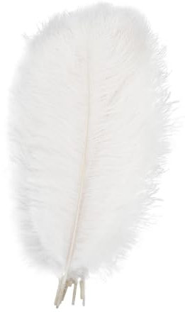 Ostrich Feathers, 10 Pcs Natural White Feathers for Crafting, 20-25cm Large Fluffy Feather for Wedding Decorations Centerpieces, Table Flowers, Stage Performance Decoration, Christmas Tree