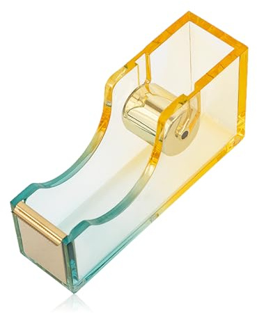 Desktop Bandschneider,Farbig Bandschneidegerät mit Rutschfester Basis,Klebebandabschneider Abroller,Großer Tischabroller aus Transparent Klebebändabroller Acryl für Schreibtische,Schule,Zuhause