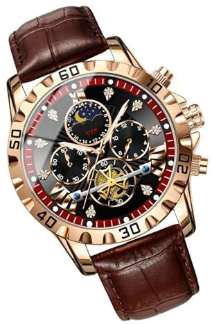 Bexdug Uhren für Herren, stilvolle Business-Armbanduhr, multifunktionales Mode-Accessoire, wasserdicht, persönlicher Timer für den täglichen Gebrauch, Refer to Description, Uni