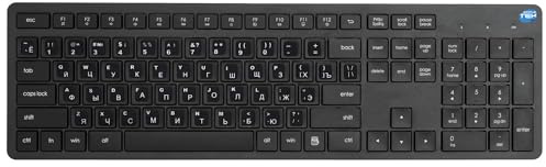 SIMPLETEK - Clavier sans fil à profil bas, autocollants QWERTY langue russe préappliqués, nano-récepteur USB‑A, pile AAA incluse - noir