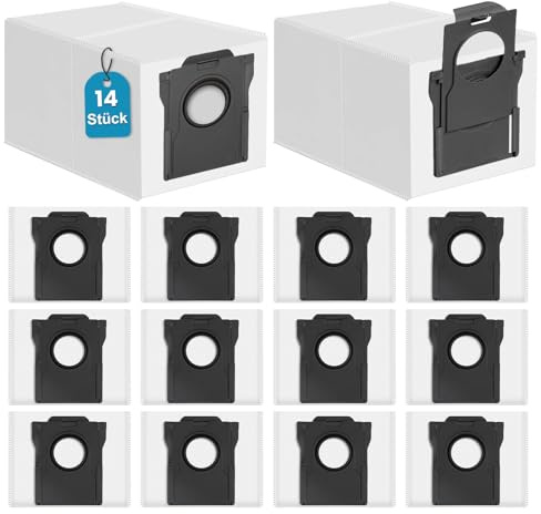 14 Stück Staubbeutel für Dreame L40 Ultra,L10s Ultra Gen 3/Gen 2,X50 Ultra | L40S Pro Ultra/X50 Ultra Complete/Aqua10 Ultra/L50/Mova E30/V50/E40/Z60 | Saugroboter Ersatz Staubsaugerbeutel