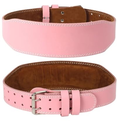 Cintura Palestra Uomo Cintura for sollevamento pesi for donna, larghezza 10,5 cm, palestra, fitness, squat, supporto for la schiena, powerlifting, cross training, allenamento, cintura rosa(S)