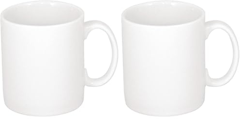 Olympia 12 tazas de porcelana Athena Hotelware, de color blanco, para el café taza o el té, que se puede lavar en lavavajillas (Paquete de 2)