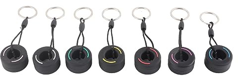 HOSEONFN Autoreifen-Schlüsselanhänger-Set, 7-teilig, Mini-Schlüsselanhänger mit 7 Farben, für Autos, dekorativ, langlebig, weiches Gummimaterial, praktisches Geschenk für