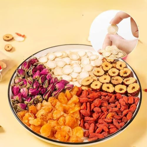 Aayans Chinese Herbal Tea Dried Fruit and Flower Mix, Goji Berries, Rose Buds, Longan, Hawthorn Slices, Assorted Wellness Tea Ingredients 300g 10gX30Tea