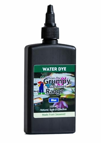 Grumpy Gardener Blue Pond Dye - Water Dye for Water Features 100ml | Algae Control for Ponds, Pond Water Treatment, Non-Toxic Colourant, Helps Reduce Algae Growth, Safe for Fish & Wildlife