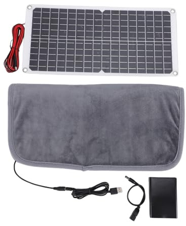 Rengue Solarbetriebene Haustier-Heizmatte, Wiederaufladbares Haustierbett für Drinnen und Draußen mit Monokristallinem Silizium-Solarpanel für Hunde und Katzen Im Winter